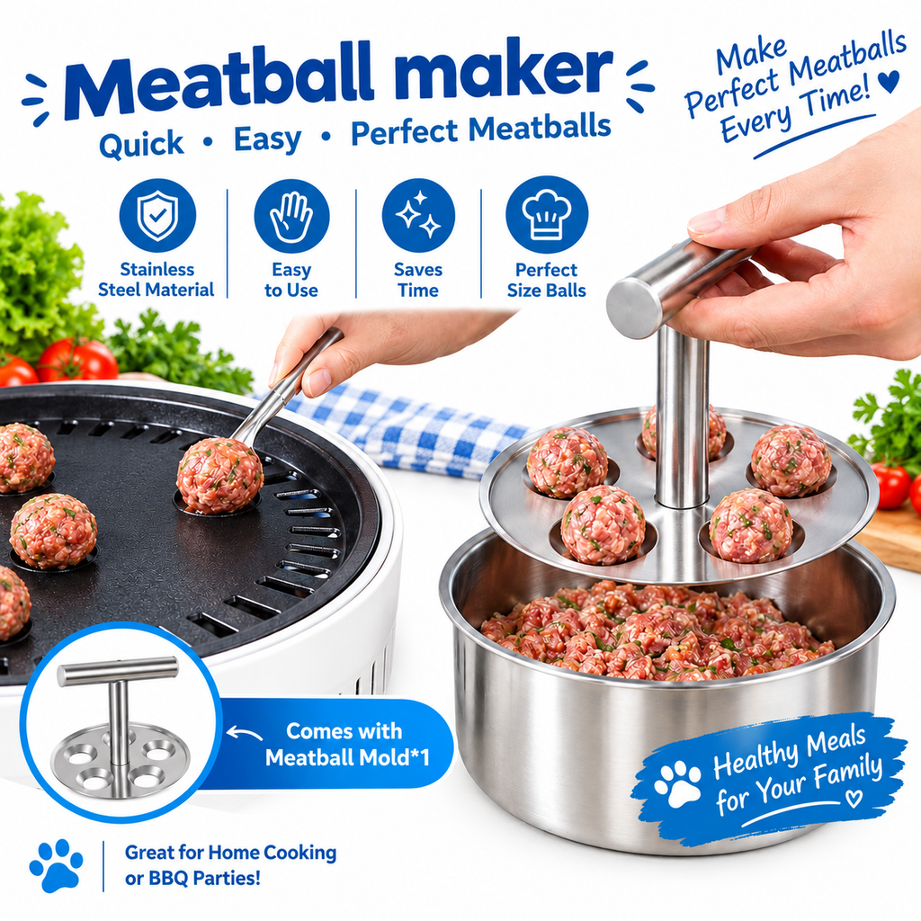 Stainless Steel Meatball Maker Mold – Easy Homemade Meatball Making Tool