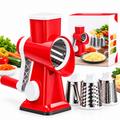 Manual Rotary 3 in 1 Vegetable Slicer and Grater – 3 Stainless Steel Drum Blades