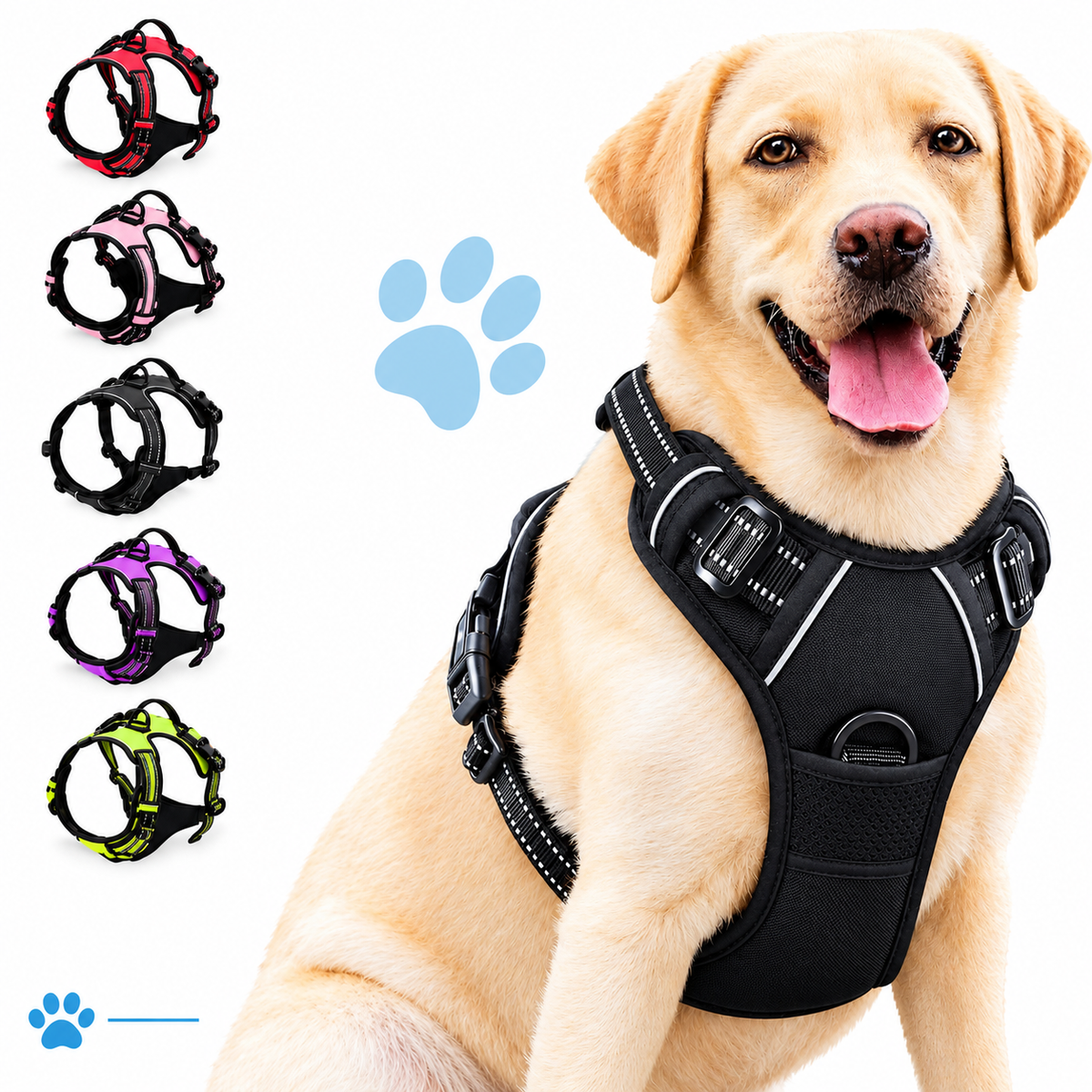 Adjustable No-Pull Dog Harness – Comfortable & Reflective Dog Vest