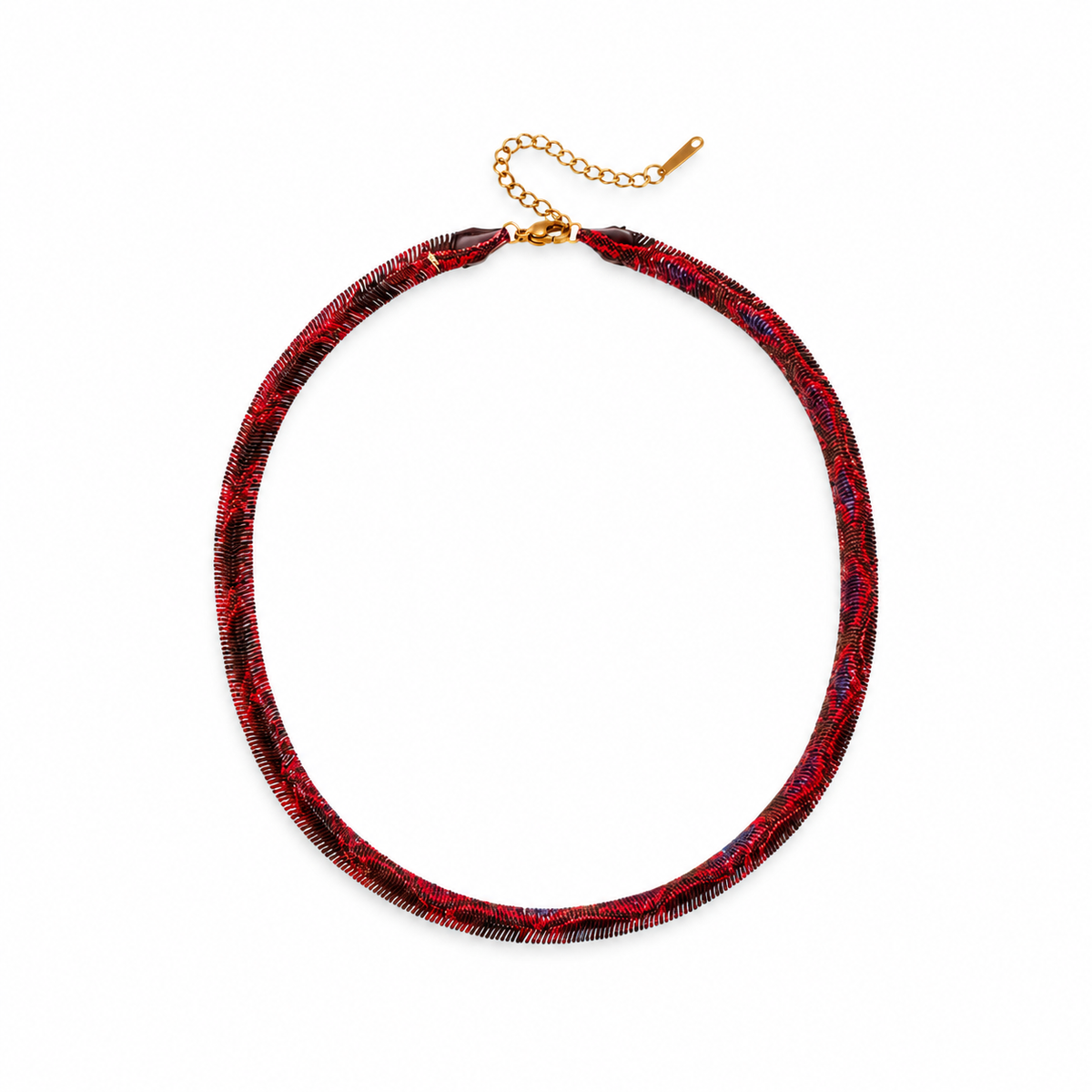 Serpentine Necklace for Women – Colorful Beaded Snake Chain Necklace with Gold-Tone Clasp